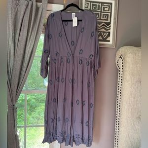 NWT Women’s Time and True Eyelet Kimono Duster Single Button closure Siz…